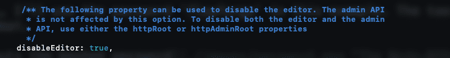 The setting file after turning off the editor